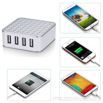 mobile phone tablet charger, 5V 5A 4 USB universal travel charger portable phone charger with CE FCC ROHS KC